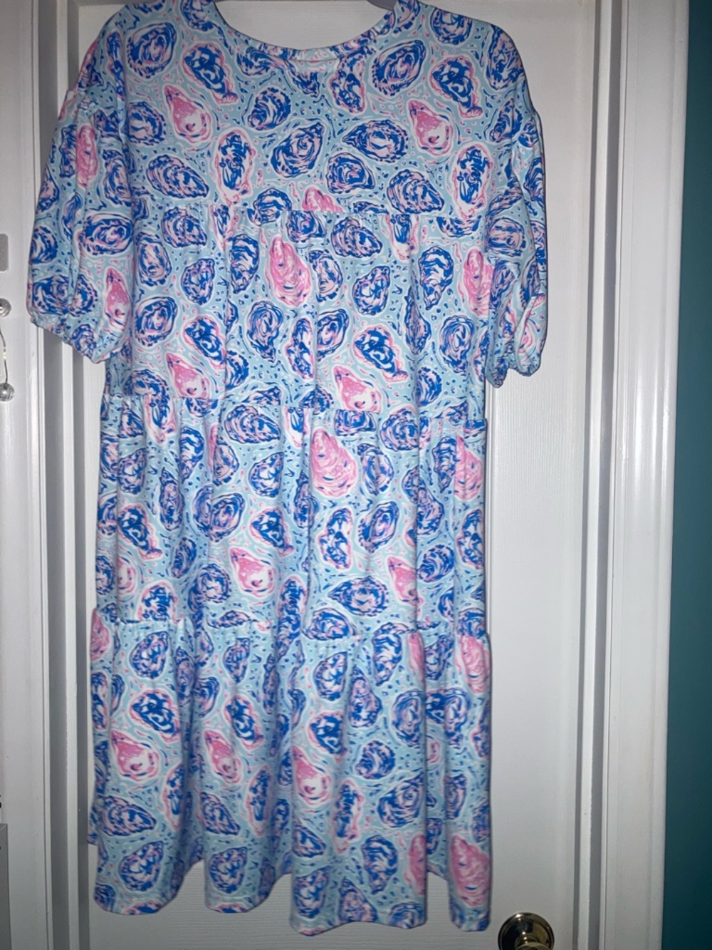 Simply Southern Blue, Pink & White Coastal Print Top